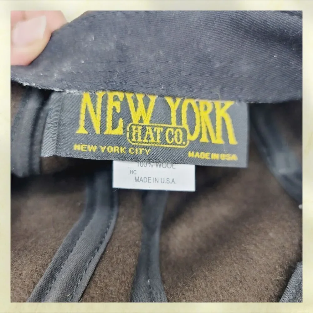 Vintage New York Hat Co Made USA Brown 100% Wool Driver Newsboy Cap L XL‎